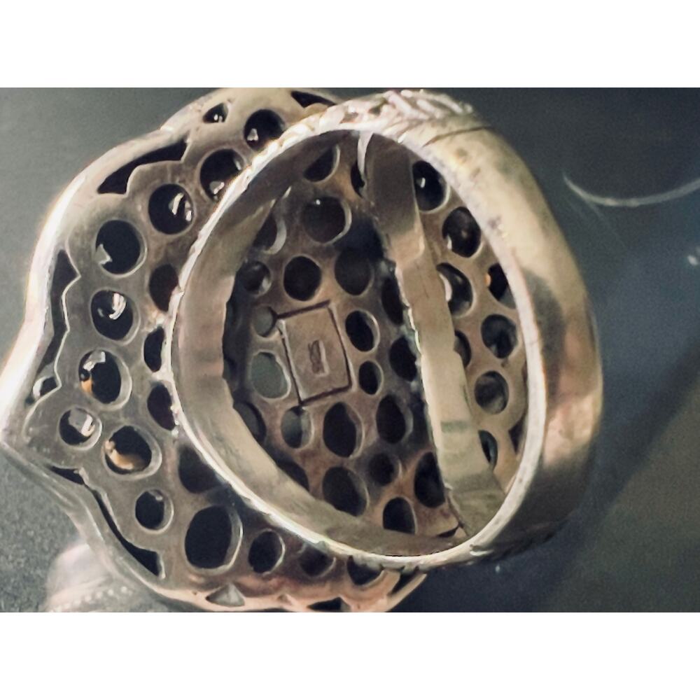 Large Vintage Mabe Pearl Bali Filigree Ring - Picture 8 of 11